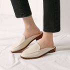 Oval-toe Backless Loafers