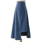 Asymmetrical Corduroy Midi A-line Skirt