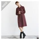 Peter Pan Collar Hidden-button Shirtdress