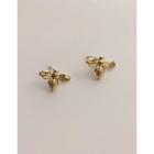 Bee-motif Earrings Gold - One Size
