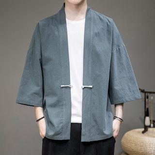3/4-sleeve Frog Buttoned Jacket