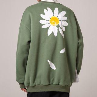 Couple-matching Flower-print Sweatshirt