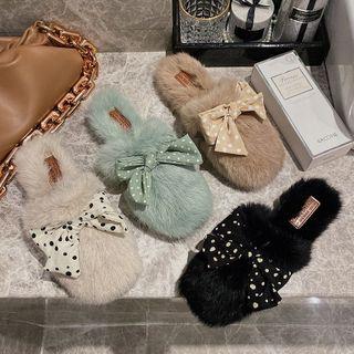 Bow Fluffy Mules