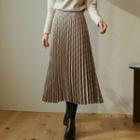 Plaid Long Pleated Skirt