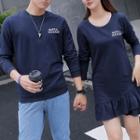 Couple Matching Lettering Pullover / T-shirt Dress