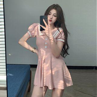 Short-sleeve Sailor Collar Swimdress