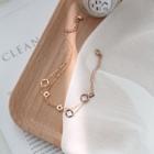 Alloy Clover Layered Anklet Rose Gold - One Size