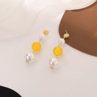 Pearl Long Stud Earring As Shown In Figure - One Size