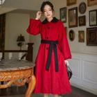 Color Block Single-breasted A-line Coat