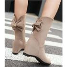 Bow Short Wedge Boots