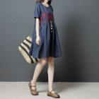 Snowflake Short-sleeve A-line Dress