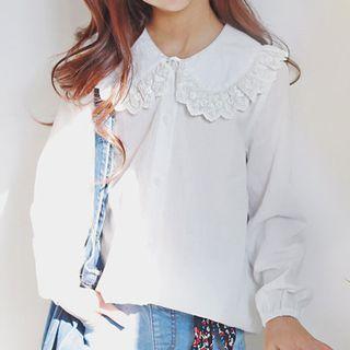 Family Matching Long-sleeve Ruffled Shirt