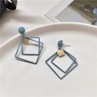 Matte Square Dangle Earring 1 Pair - Earring - Grayish Blue - One Size