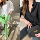 Drop-shoulder Curve-hem Shirt