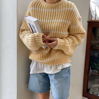 Loose-fit Ribbed Stripe Sweater