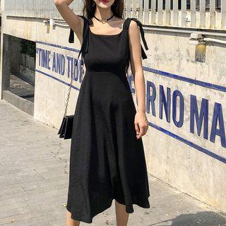 Ribbon Strap A-line Midi Dress