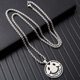 Smiley Face Pendant Necklace As Shown In Figure - One Size