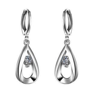 Rhinestone Alloy Drop Earring 1 Pair - Silver - One Size