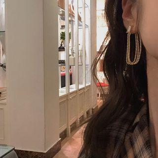 Alloy Chained Loop Dangle Earring