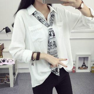 Plain Shirt With Print Tie