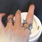 Rhinestone Wrap Around Alloy Ring / Star Faux Crystal Alloy Open Ring / Set