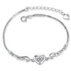 White Gold Plated 925 Sterling Silver Angel Wings Bracelet With Silver Cubic Zircon