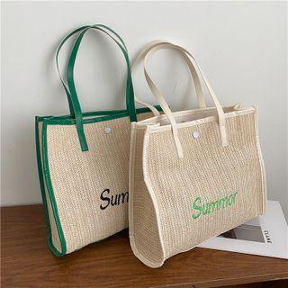 Letter Emrbodiered Tote Bag