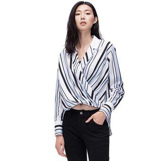 Striped Wrapped Blouse