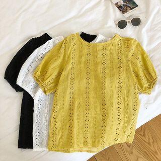 Pointelle Short-sleeve Top