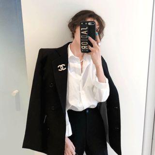 Colored Double-button Tailored Blazer