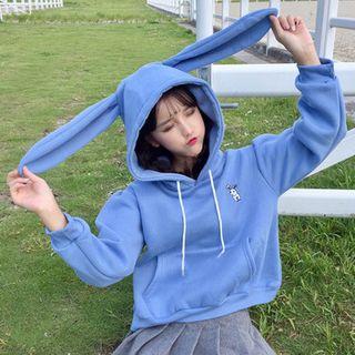 Embroidered Rabbit Ear Hoodie