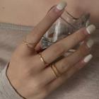 Set Of 3: Ring Set - Gold - One Size