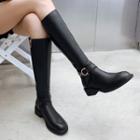 Faux Leather Snaffle Tall Boots