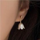 Flower Faux Pearl Alloy Earring Type A - 1 Pair - Gold & White - One Size