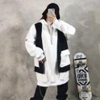 Mock Two-piece Fleece Lining Sweatshirt