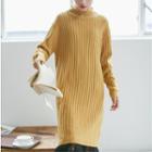 Mock Neck Long-sleeve Knit Dress / Lace Slipdress