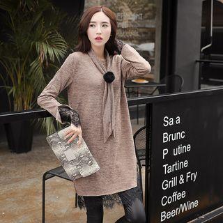 Necktie-accent Knit Tunic