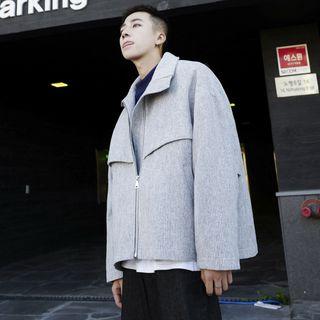 Collared Woolen Zip Jacket