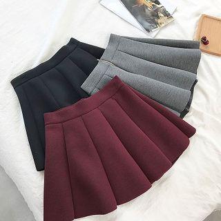Neoprene High-waist Pleated Skirt
