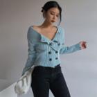 Double-breasted Cropped Sweater