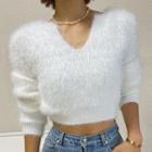 Cropped Fluffy Sweater