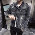 Star Print Buttoned Denim Jacket