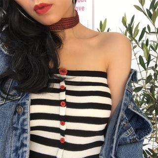 Striped Strapless Top