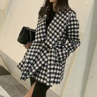 Belted Houndstooth Jacket