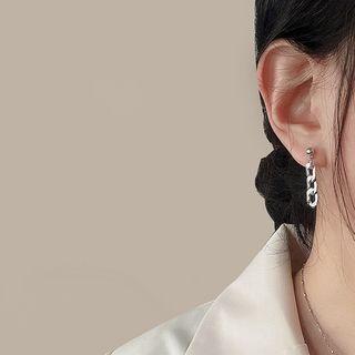 Chunky Chain Alloy Dangle Earring My32011 - 1 Pair - Silver - One Size