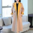 Long Two-tone Buttoned Coat