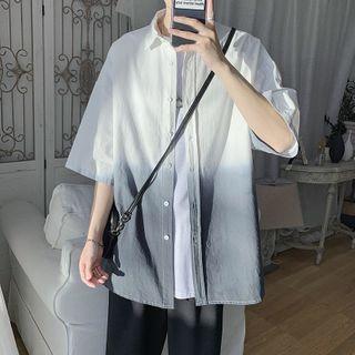 Couple Matching Elbow-sleeve Gradient Shirt