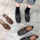 Faux Leather Buckle Loafers