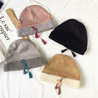 Tasseled Faux Suede Hat