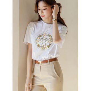 Letter Chain-printed T-shirt